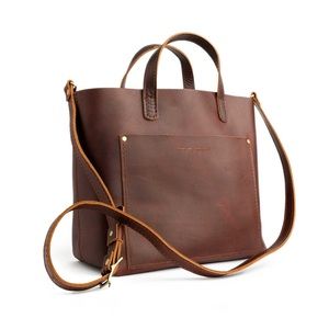 PLG Cognac Medium Crossbody Tote